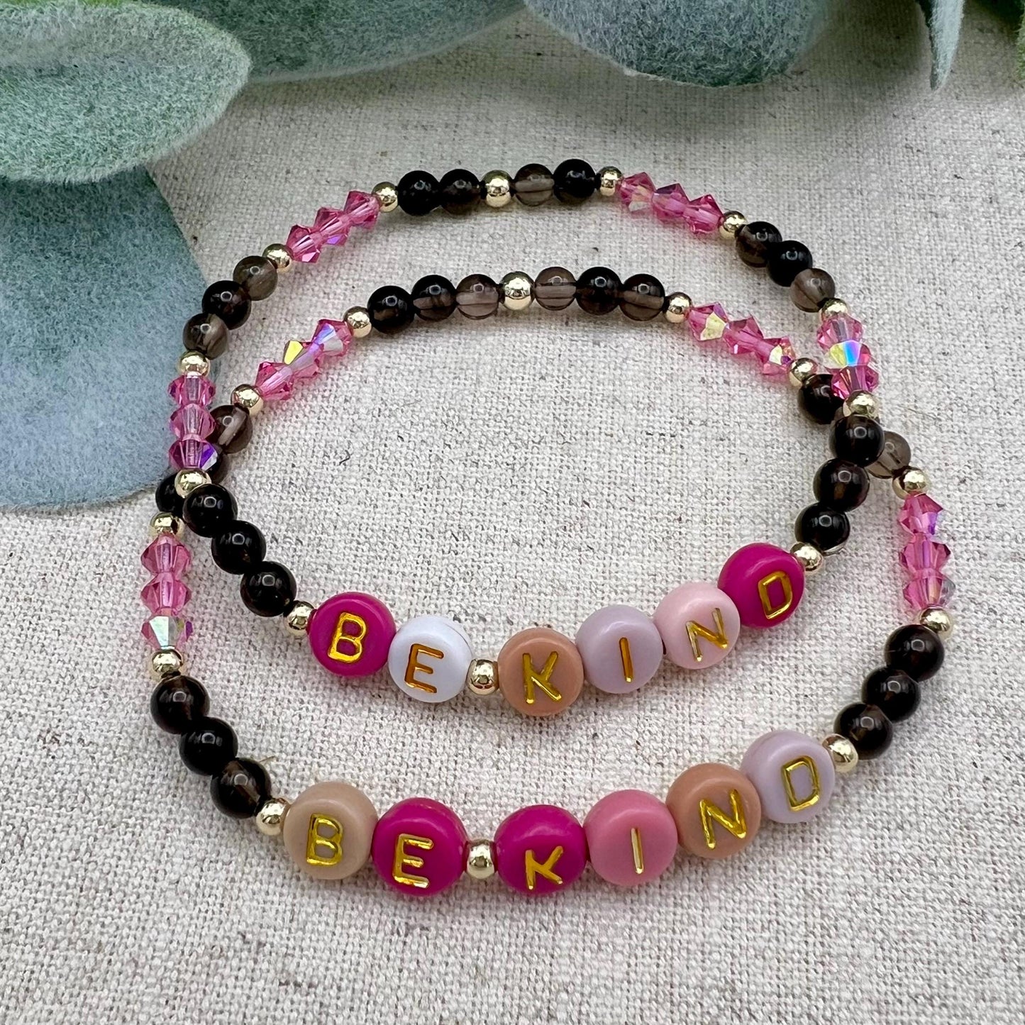 Be Kind Word Bracelet | Gemstone, Preciosa Crystal & 14k Gold-filled