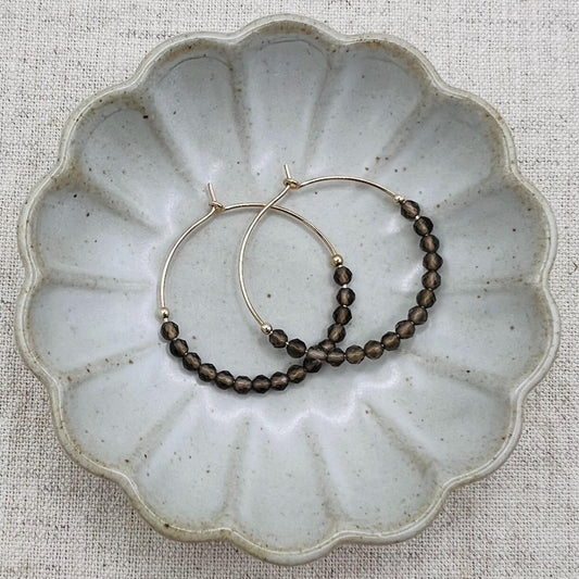 Gemstone Hoop Earrings | 14k Gold-filled