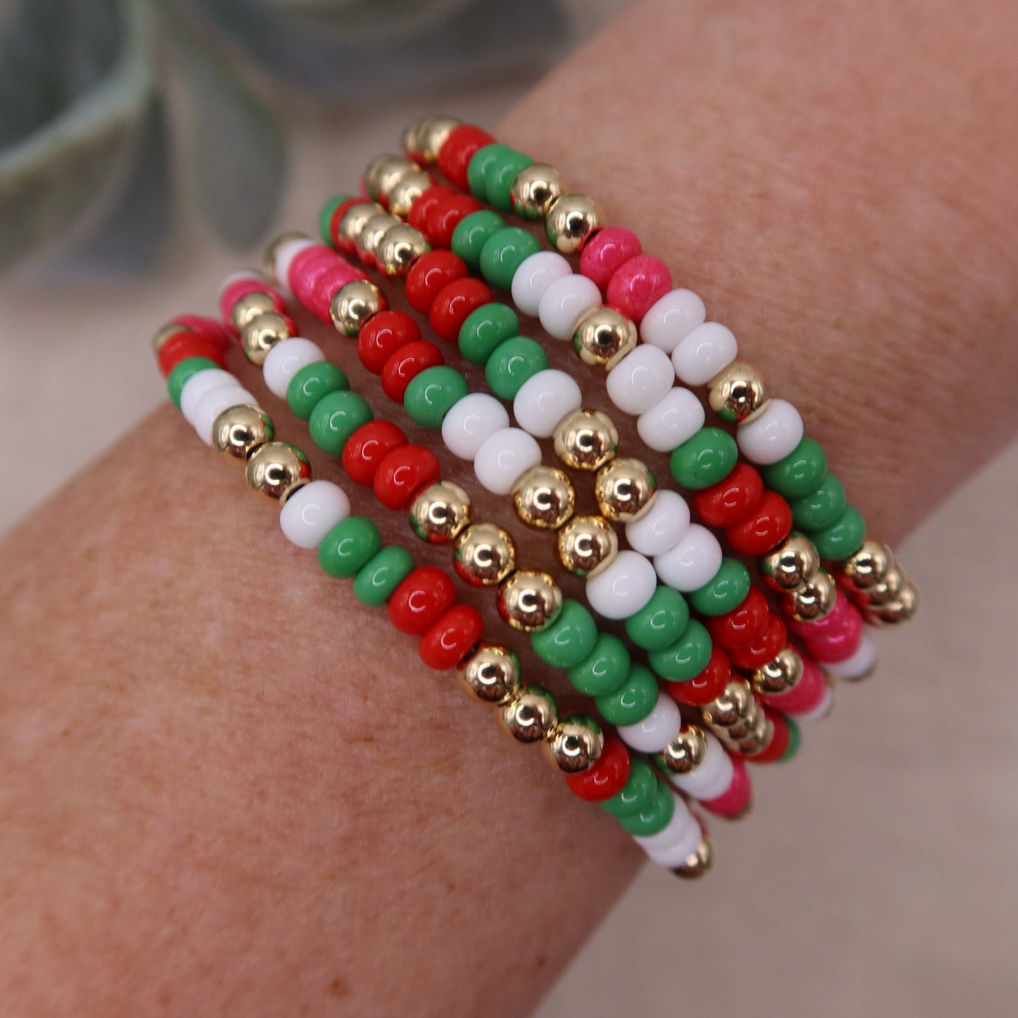 Merry & Bright Bracelet | 14k Gold-filled & Czech Glass