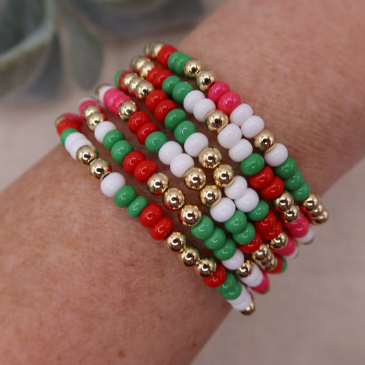 Merry & Bright Bracelet | 14k Gold-filled & Czech Glass