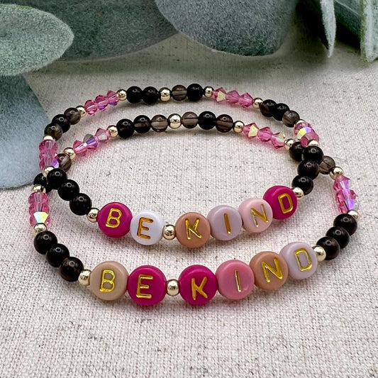 Be Kind Word Bracelet | Gemstone, Preciosa Crystal & 14k Gold-filled