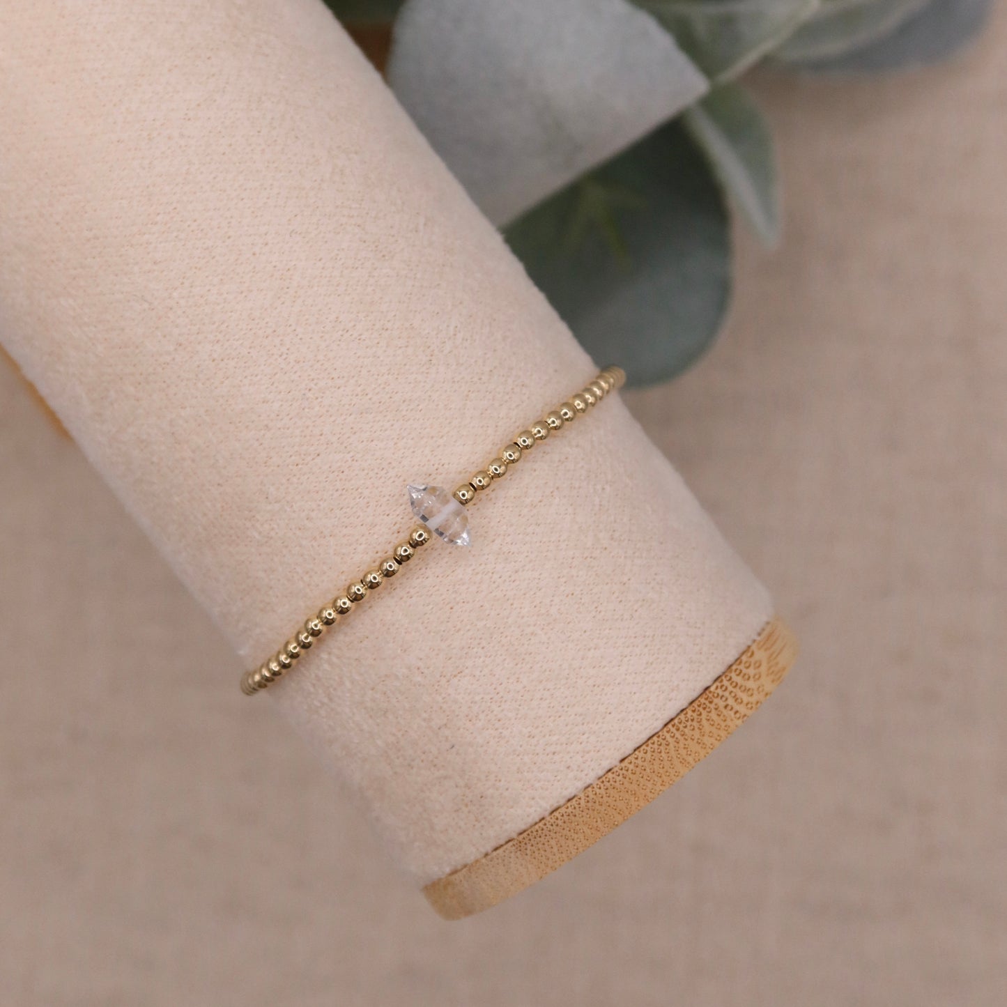 Herkimer Diamond Bracelet | 14k Gold-filled