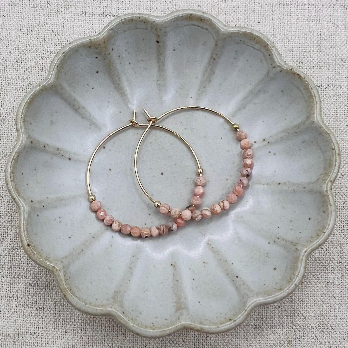 Gemstone Hoop Earrings | 14k Gold-filled