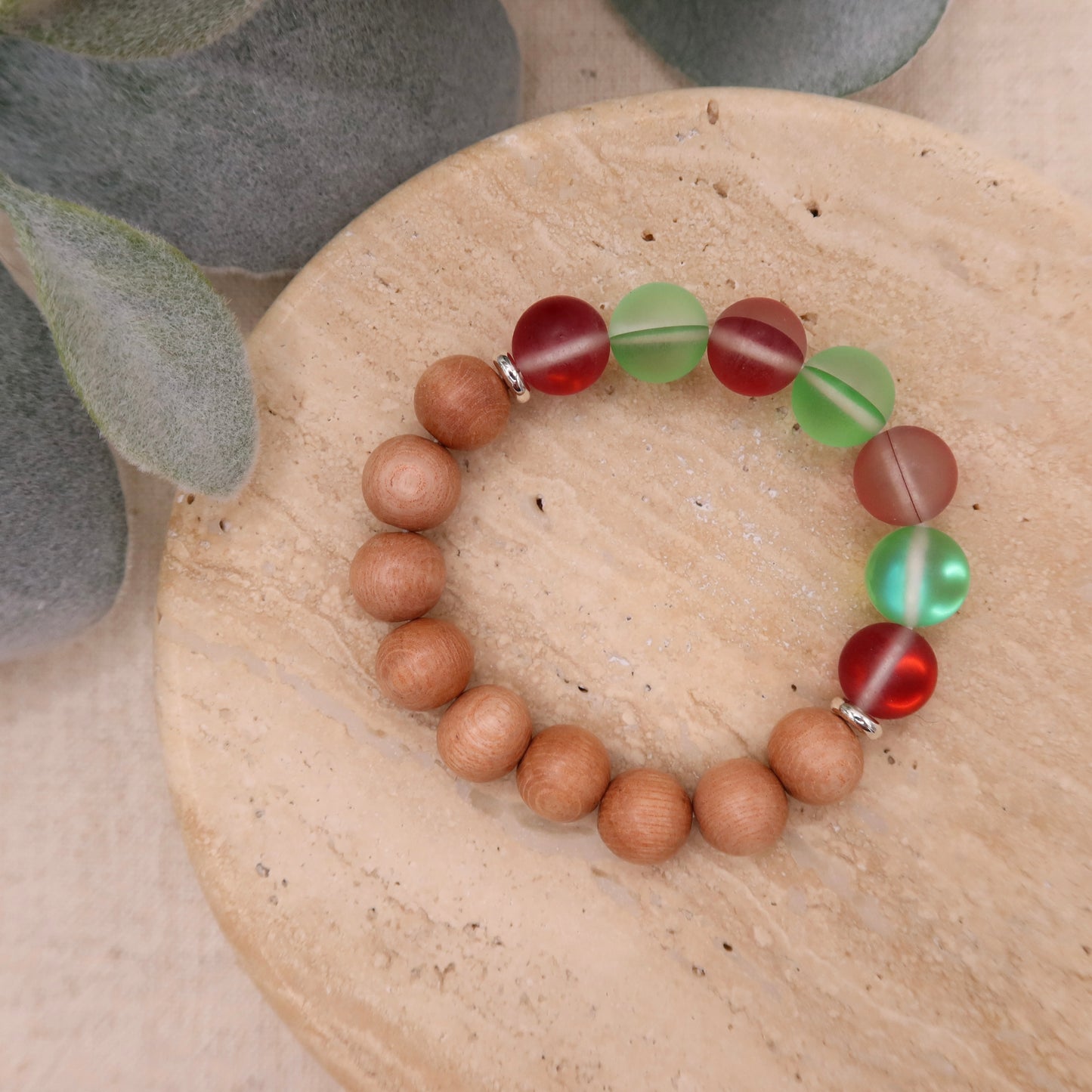 Kids Holiday Aromatherapy Bracelet | Mermaid Glass & Rosewood