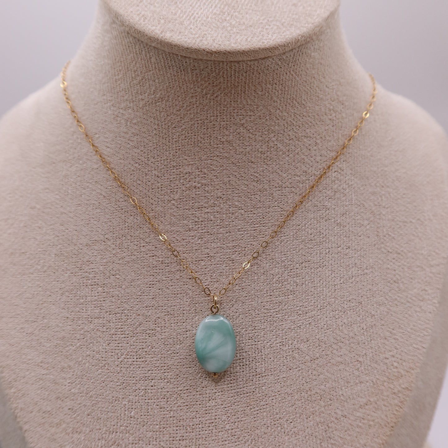 Moonlit Meadow Necklace | 14k Gold-filled & Green Moonstone