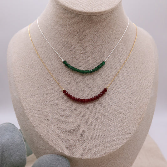 Holiday Sparkle Necklace | 14k Gold-filled | Sterling Silver & Jade Gemstones