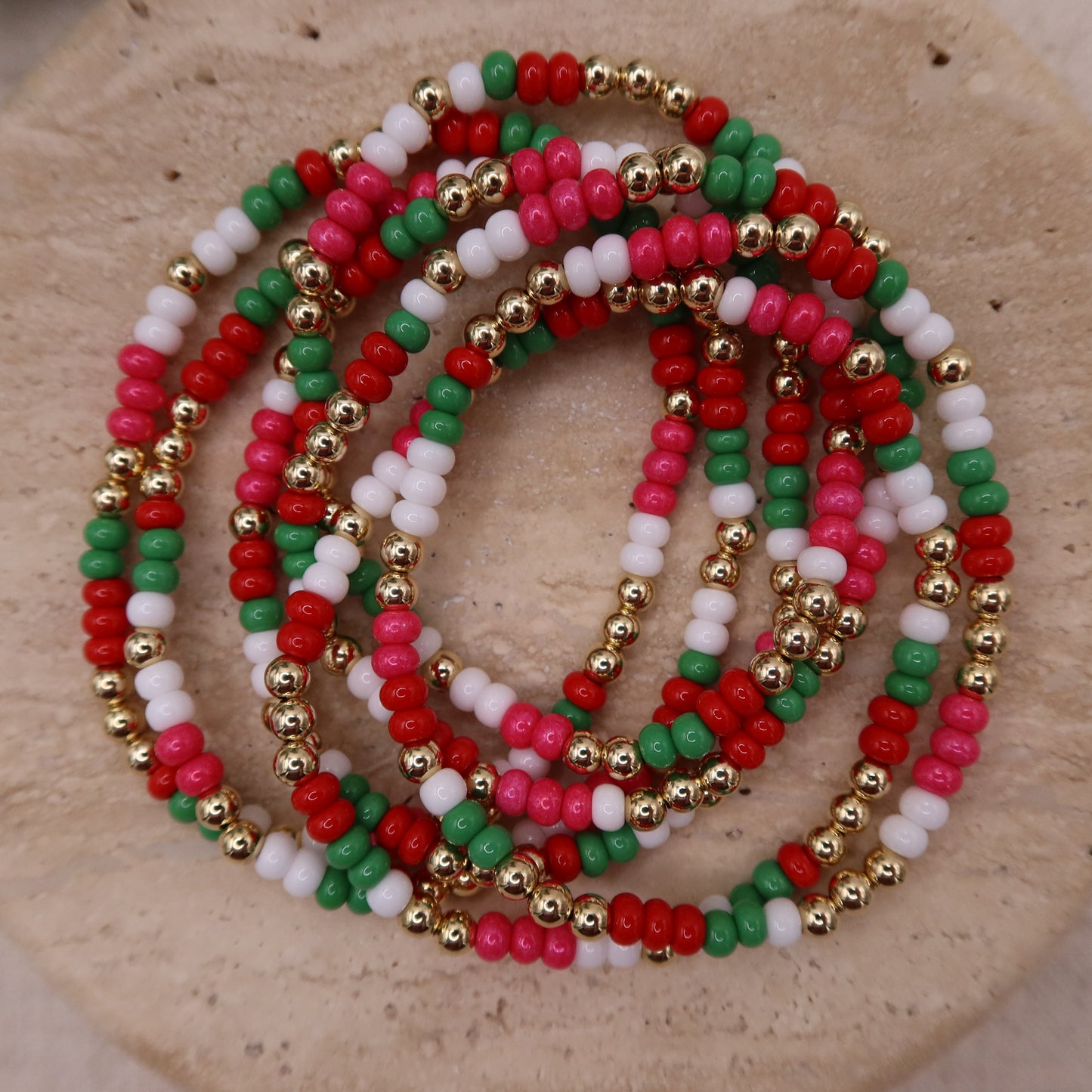 Merry & Bright Bracelet | 14k Gold-filled & Czech Glass