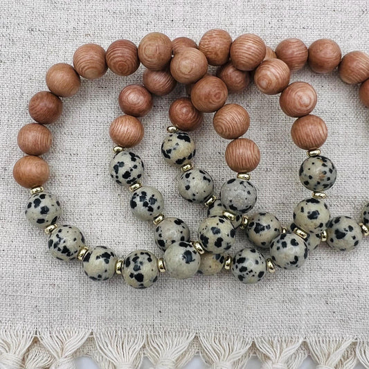 Aromatherapy Boho Bracelet | Dalmatian Jasper