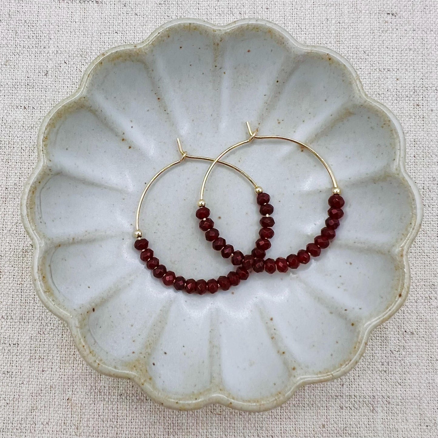 Gemstone Hoop Earrings | 14k Gold-filled