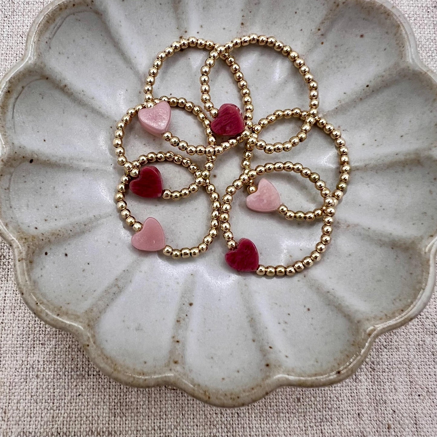 Self-Love Heart Rings | Gemstone & 14k Gold-filled