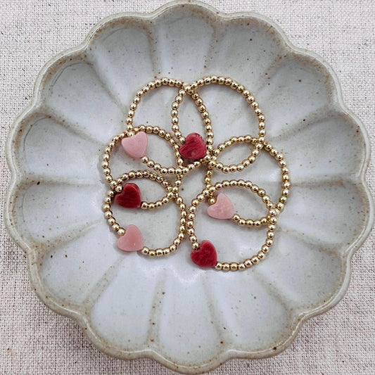 Self-Love Heart Rings | Gemstone & 14k Gold-filled